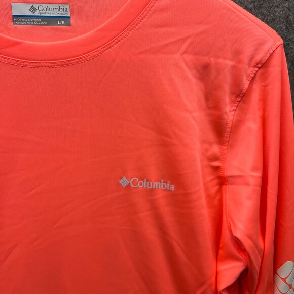 Columbia Shirt Women Large Orange Crewneck Long Sleeve Rapid Creek Sportswear - Picture 6 of 12